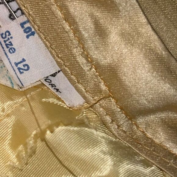 NWT Vintage Nelly De Grab New York Gold Raw Silk Maxi Skirt Pleat Front Size 12 - Picture 7 of 11